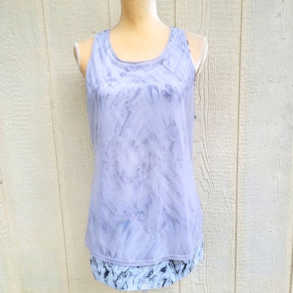 athleta printed layered tank top size medium.